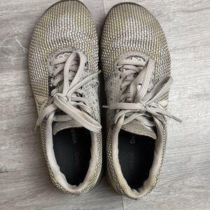 Reebok Beige and Gray Hard Mesh Sneakers